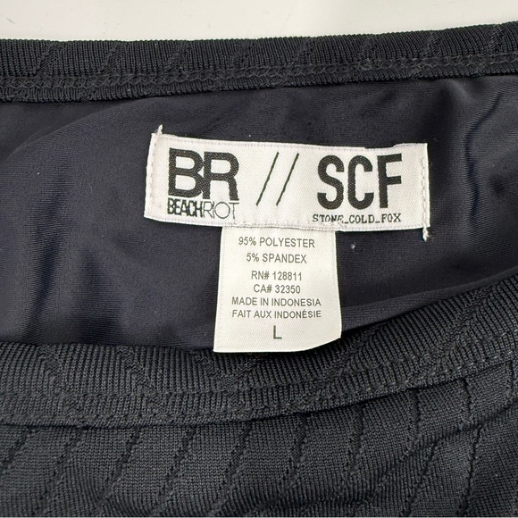 Beach Riot stone cold fox Kyla black triangle string bikini top & bottom large - Picture 8 of 8